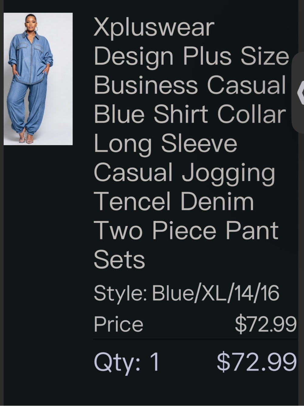 Light Blue Women's Two-Piece Pantsuit Set with Contrast Trim - Picture 4 of 5
